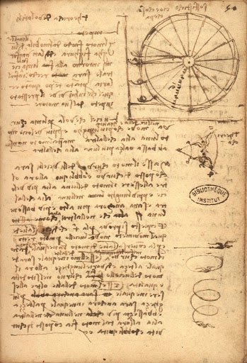 Perpetual Hydraulic Wheel Poster | Leonardo da Vinci Art Print (1513)