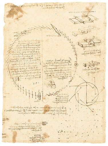 Study of a Perpetual Wheel with a Variable Set Up Poster | Leonardo da Vinci Art Print (1487)