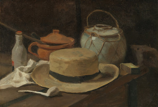 Still Life with Straw Hat Poster | Vincent van Gogh Art Print (1881)