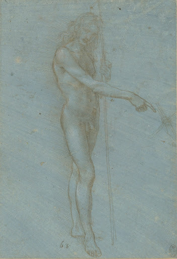 A Nude Youth as St John the Baptist Poster | Leonardo da Vinci Art Print (1485)