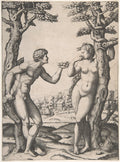 Adam and Eve Poster | Marcantonio Raimondi after Raphael Art Print (1512)