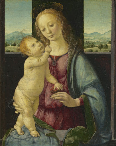 Madonna and Child with a Pomegranate Poster | Lorenzo di Credi Art Print (1475)