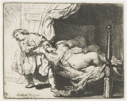 Joseph and Potiphar's Wife Poster | Rembrandt van Rijn Art Print (1634)