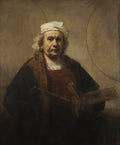 Self-Portrait with Two Circles Poster | Rembrandt van Rijn Art Print (1665)