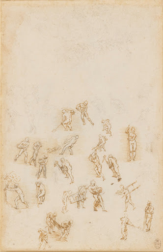 Studies of Men in Action Poster | Leonardo da Vinci Art Print (1508)