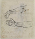 Studies of an Outstretched Arm for the Drunkenness of Noah Poster | Michelangelo Art Print (1508)