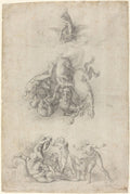 The Fall of Phaethon (Bronzino or Clovio Drawing) Poster | After Michelangelo Art Print (1555)