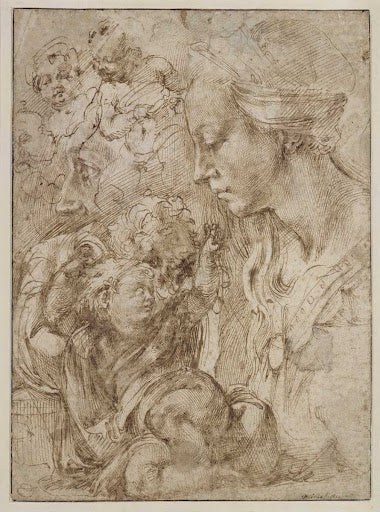 Studies for a Holy Family Poster | Michelangelo Art Print