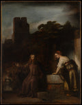 Christ and the Woman of Samaria Poster | Style of Rembrandt Art Print (1650)