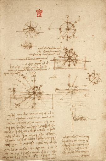 Study for the Design of an Overbalanced Wheel Poster | Leonardo da Vinci Art Print (1499)