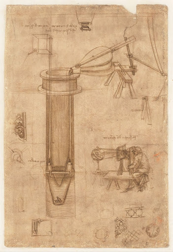 Codex Atlanticus Folio 5 Recto Poster | Leonardo da Vinci Art Print