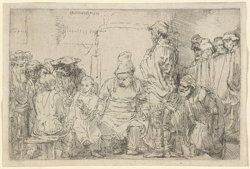 Christ Seated Disputing with the Doctors Poster | Rembrandt van Rijn Art Print (1654)