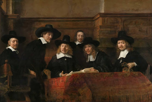 The Syndics of the Drapers' Guild Poster | Rembrandt van Rijn Art Print (1662)