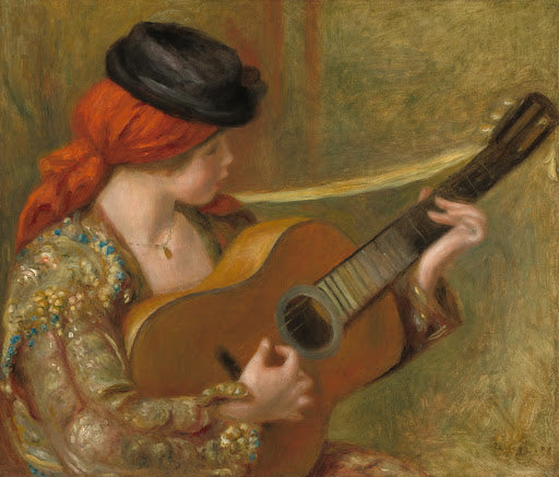 Young Spanish Woman with a Guitar Poster | Pierre-Auguste Renoir Art Print (1898)