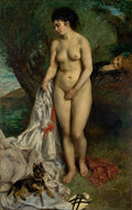 Bather with a Griffon Dog Poster | Pierre-Auguste Renoir Art Print