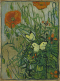 Butterflies and Poppies Poster | Vincent van Gogh Art Print (1890)
