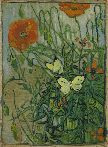 Butterflies and Poppies Poster | Vincent van Gogh Art Print (1890)