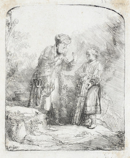 Abraham and Isaac Poster | Rembrandt van Rijn Art Print (1645)