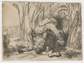 The Monk in the Cornfield Poster | Rembrandt van Rijn Art Print (1646)