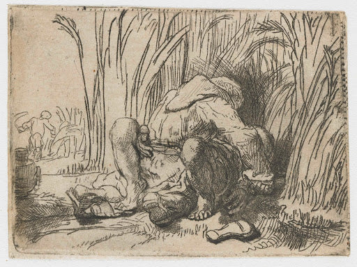 The Monk in the Cornfield Poster | Rembrandt van Rijn Art Print (1646)