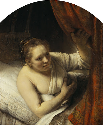 A Woman in Bed Poster | Rembrandt van Rijn Art Print (1647)
