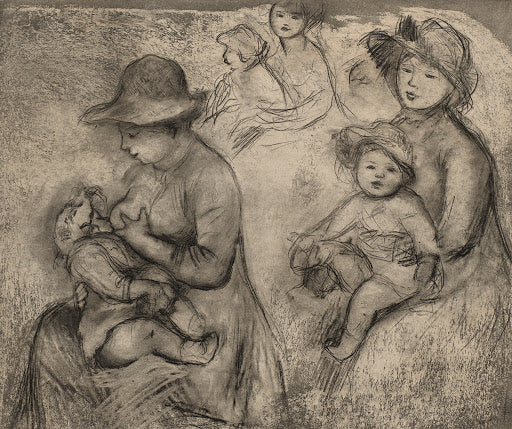 Three Sketches of Maternity Poster | Pierre-Auguste Renoir Art Print