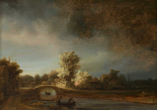 Landscape with a Stone Bridge Poster | Rembrandt van Rijn Art Print (1638)