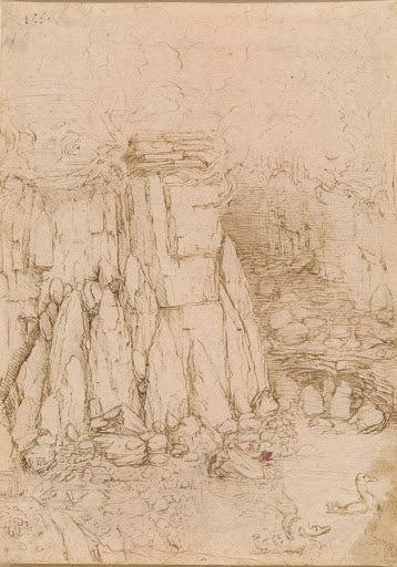 A Ravine Poster | Leonardo da Vinci Art Print (1482)