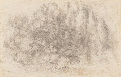 A Rockfall in a Mountainous Landscape Poster | Leonardo da Vinci Art Print (1512)