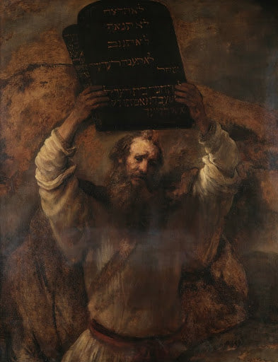 Moses with the Tablets of the Law Poster | Rembrandt van Rijn Art Print (1659)