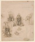 Studies for the Virgin Adoring the Christ Child Poster | Leonardo da Vinci Art Print (1480)