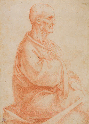 Seated Old Man in Profile Poster | Pupil of Leonardo da Vinci Art Print
