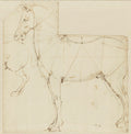 A Horse with Lines of Proportion Poster | Leonardo da Vinci Art Print (1480)