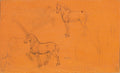 Studies of Horses, and a Horse and Lanceman Poster | Leonardo da Vinci Art Print (1478)