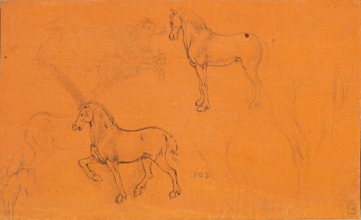 Studies of Horses, and a Horse and Lanceman Poster | Leonardo da Vinci Art Print (1478)