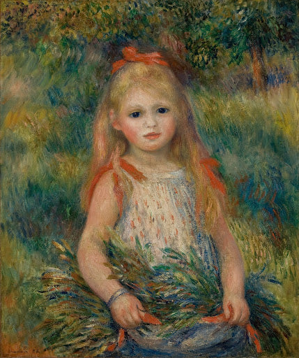 Girl with Flowers Poster | Pierre-Auguste Renoir Art Print