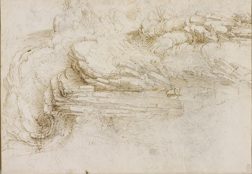 A Hillside with an Outcrop of Stratified Rock Poster | Leonardo da Vinci Art Print (1510)