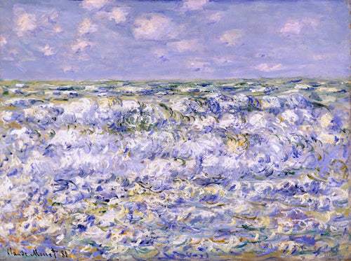 Waves Breaking Poster | Claude Monet Art Print (1881)