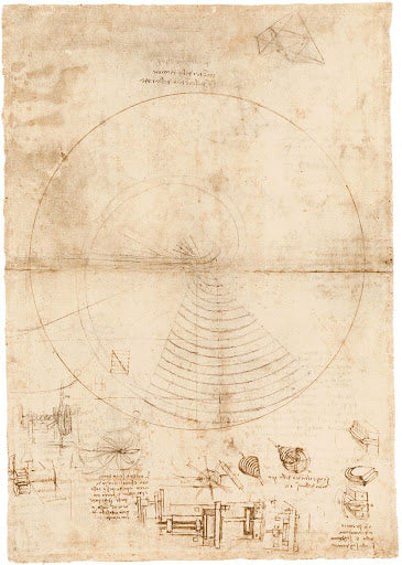 Studies for an Archimedean Screw Poster | Leonardo da Vinci Art Print (1513)