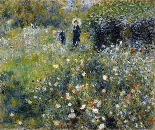 Woman with a Parasol in a Garden Poster | Pierre-Auguste Renoir Art Print (1875)