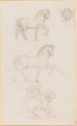 Designs for an Equestrian Monument II Poster | Leonardo da Vinci Art Print (1517)