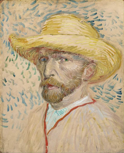 Self-Portrait with Straw Hat Poster | Vincent van Gogh Art Print (1887)