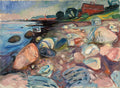 Shore with Red House Poster | Edvard Munch Art Print (1904)