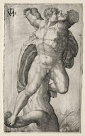 Crucified Man (Lorck Engraving) Poster | After Michelangelo Art Print (1550)