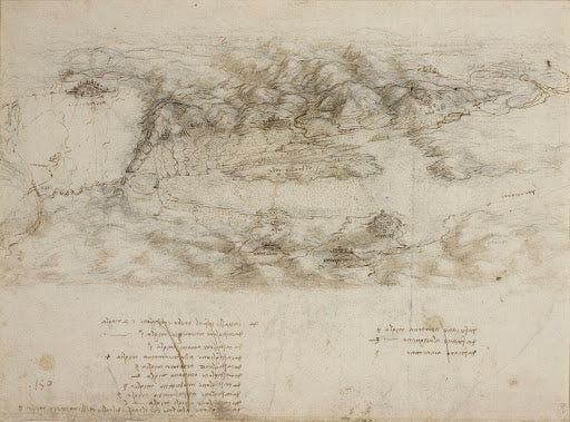 A Bird's Eye View of the Valdichiana Poster | Leonardo da Vinci Art Print (1503)
