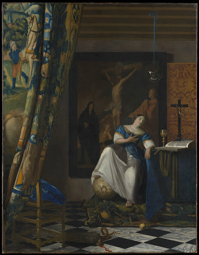 Allegory of the Catholic Faith Poster | Johannes Vermeer Art Print (1670)