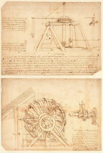 Codex Atlanticus Folio 182 Recto Poster | Leonardo da Vinci Art Print
