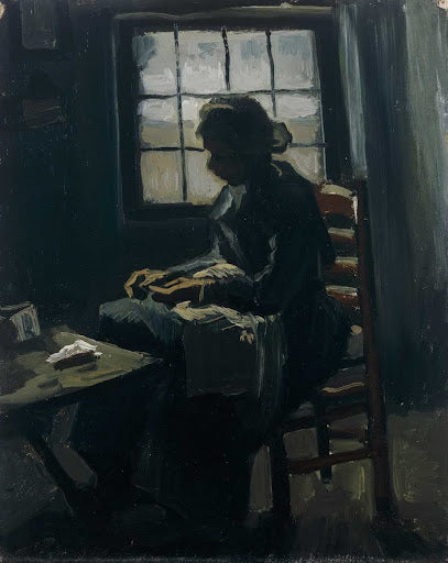Woman Sewing Poster | Vincent van Gogh Art Print (1885)