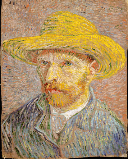 Self-Portrait with a Straw Hat (1887) Poster | Vincent van Gogh Art Print (1887)
