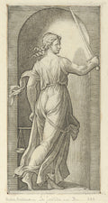 Justice in a Niche Poster | Marcantonio Raimondi after Raphael Art Print (1515)